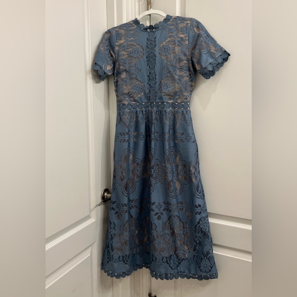 Bohme Women’s Blue Lace midi Dress